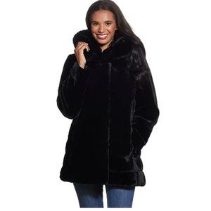 Gallery New York Faux Fur Hooded Coat